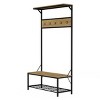 Hastings Home 3-in-1 Freestanding Entryway Storage Bench and Metal Hall Tree Organizer- Sand/Black - 2 of 4
