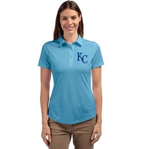 Kansas City Royals Cutter & Buck Prospect Eco Textured Stretch Recycled Womens Short Sleeve Polo - 1 of 1