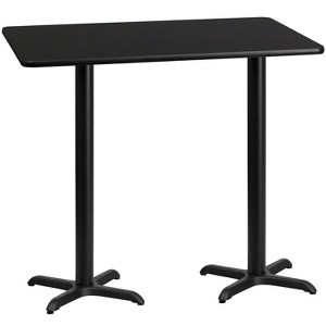 Emma and Oliver 30"x60" Rectangular Laminate Bar Table with 22"x22" Bases - 1 of 2