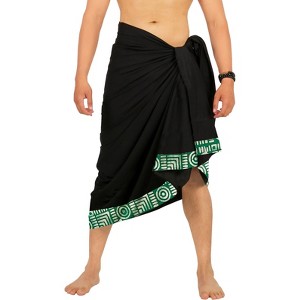 HAPPY BAY Men's Swimwear Beachwear Summer Wrap Sarong One Size Turquoise - 1 of 4