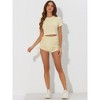 Allegra K Women's Summer Short Sleeve Top with High Waisted Drawstring Shorts 2-Piece Tracksuit Sets - 4 of 4