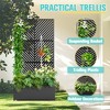 TOAOTBNBO Metal Raised Garden Bed with Parallel Lines Pattern, Outdoor Planter Box with Wheels, Modern Privacy Screen for Garden and Patio - 4 of 4