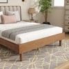 VASIP Queen Size Wood Bed with Piano Key Headboard,Reinforced Bed Frame & Upholstered Design, for Bedroom,Wheat - 4 of 4