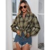 Clearlove Plaid Shirts for Women Oversized Long Sleeve Casual Button Down Blouse Top - 2 of 4