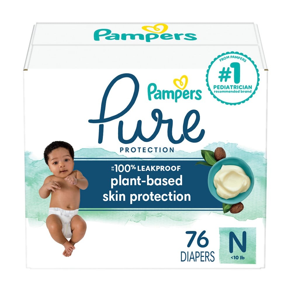 Photos - Nappies Pampers Pure Protection Diapers Super Pack - Size 0 - 76ct 