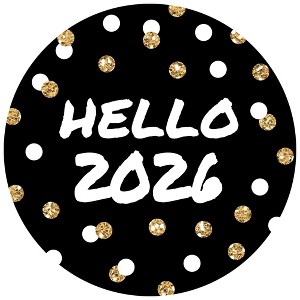 Big Dot of Happiness Pop, Fizz, Clink! - 2026 New Year's Eve Party Circle Sticker Labels - 24 Count - 1 of 4