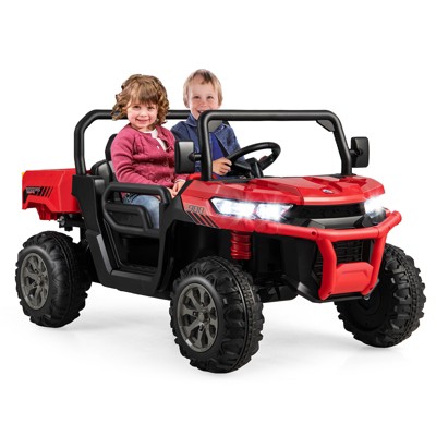 Infans 12V 2 Seater Ride On UTV Dump Truck Remote w/ Electric Dump Bed & Shovel
