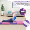Kids Foldable Tumbling Mat for Home Workouts, 2-Inch Foam Gymnastics Mat with Carry Handles, 3x6ft, Yoga, Stretching, Martial Arts, Pink/Purple - 2 of 4