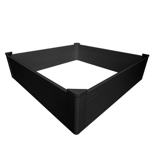 HomeRoots 44" X 44" Black Heavy Duty Plastic Square Raised Garden Bed - 1 of 4