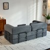 Whisen Convertible Sleeper Sofa Bed, Corduroy Folding Couch, Floor Sofa Lounge Couch with Pillow, Fixed-Shape Frame - 3 of 4