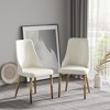 Modern PU Sponge-Filled Dining Chair, Solid Wood & Metal Legs, Set of 2, Suitable for Dining Rooms & Offices, Gray - 3 of 4