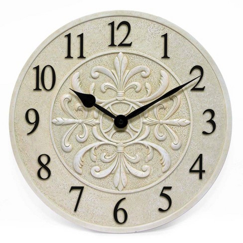 15 inch Blanc Fleur Thermometer; Aged Bronze Resin Wall Thermometer