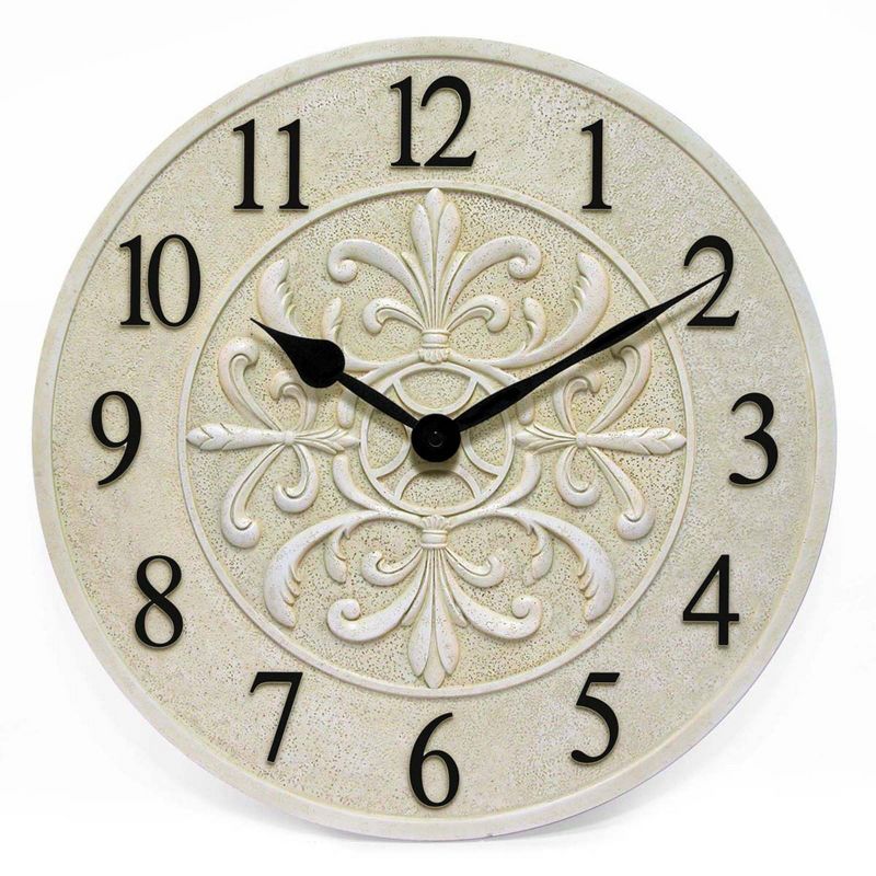 15" Blanc Fleur Wall Clock - Infinity Instruments, 1 of 8