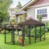 PawHut Dog Kennel Outdoor with Waterproof Canopy, Galvanized Chain Link, for Backyard and Patio, Large and Medium Sized Dog, 9.3' x 4.6' x 5.2' - 2 of 4