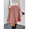 Women's Tweed A-Line Skirt - High Waist Flared Mini & Pleated Midi Styles for Fall Winter Red - 2 of 4