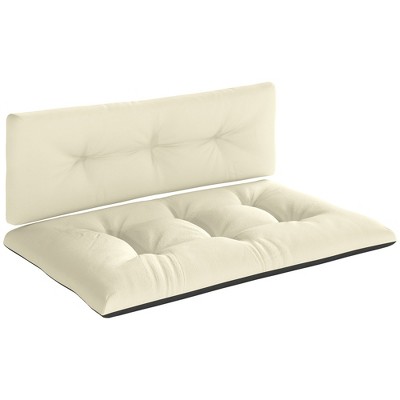 Outsunny 2 Seater Pallet Cushions Outdoor 3.9 in. Thick Replacement Cushions with Tufted Design for Garden, Patio