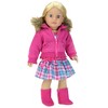 Sophia’s Fleece Sweatshirt with faux fur Collar for 18" Dolls, Hot Pink - 3 of 4
