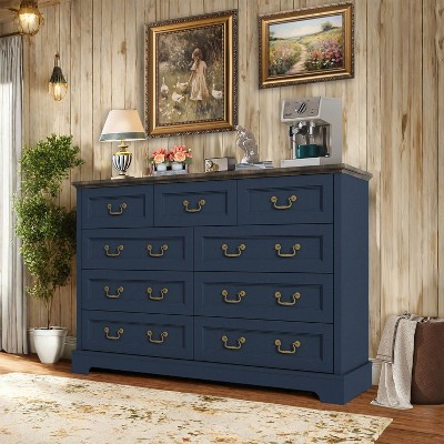 ORRD Farmhouse Style Bedroom 5 Drawer Dresser, 31.5'' Wooden Chest of Drawers with Metal Handles for Living Room, Hallway, Closet (Gray)