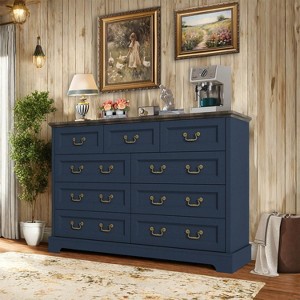 ORRD Farmhouse Style Bedroom 5 Drawer Dresser, 31.5'' Wooden Chest of Drawers with Metal Handles for Living Room, Hallway, Closet (Gray) - 1 of 4