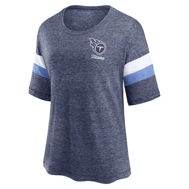NFL Tennessee Titans Women&#39;s Weak Side Blitz Marled Left Chest Short Sleeve T-Shirt, 2 of 4