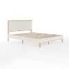 Martha Stewart Flynn Solid Wood Platform Bed with Upholstered Base and Inset Headboard, Wood Slat Bottom, No Box Spring Needed - 2 of 4
