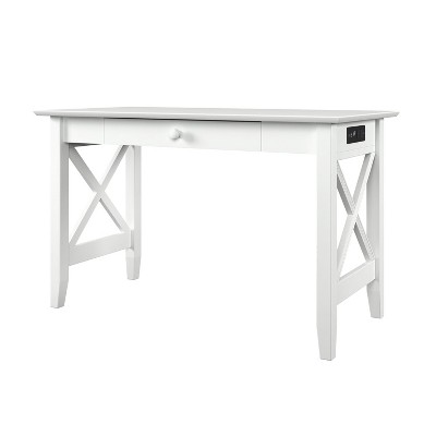 AFI Furnishings Lexi Desk with Drawer and Charging Station in White