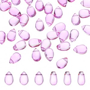 Unique Bargains Czech Glass Teardrop Clear Versatile Craft Loose Beads Puffed Raindrop Beads 50 Pcs - 1 of 4