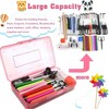 Fmeida Pencil Box, Large Capacity Clear Pencil Case, 1 Pack Hard Pencil Case, Clear Crayon Box with Snap-tight Lid Stackable Design - 3 of 4