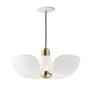Maxim Lighting Poppy 1 - Light Pendant in  White/Satin Brass - 1 of 4