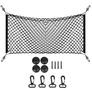 iMountek"Universal Stretchable Trunk Cargo Net for Car, SUV, Truck – Elastic Storage Organizer with Hardware"Black - 1 of 4