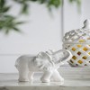 NAYSAYE Party Decoration and Accessories Trumpeting Elephant Accent with Glossy White Finish for Home Decor, White, 4.2"*7.5"*1.8" - 2 of 4