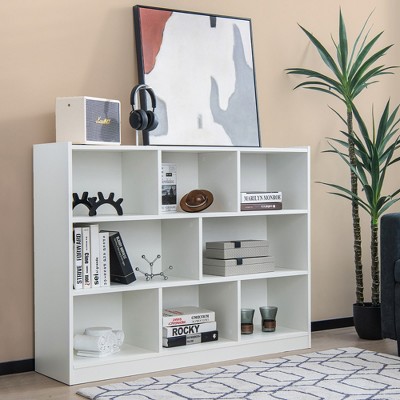 White 3-Tier 8-Cube Kids Storage Bookcase