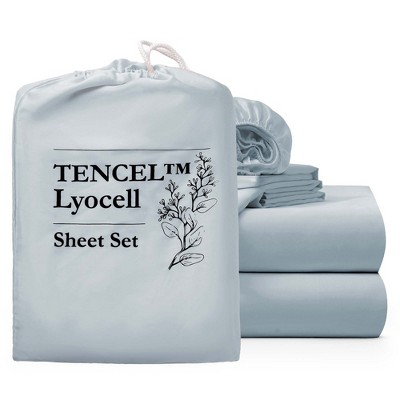 Misty Blue Twin Lyocell Sheet Set with Pillowcase