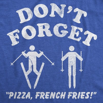 Мужские футболки Crazy Dog T-Shirts, Inc. Mens Funny T Shirts Dont Forget Pizza French Fries Sarcastic Skiing Graphic Novelty Tee for Men - Crazy Dog Men's T Shirt For Foodies Royal L — фото 2