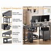 L-Shaped Desk - Home Office Computer Desk with Filing Cabinet, Corner Desk for Playing, Working, Writing and Studying, Space Saving - 3 of 4