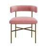 TOV Furniture Kim 19.7" Transitional Velvet Dining Chair in Pink/Gold - 2 of 4