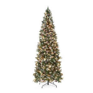 Artificial Christmas Tree, Pre-Lit Pencil Christmas Tree,Dual LED Light, Xmas Tree Holiday Decoration for Home Party - 1 of 1