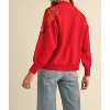 Women's Embroidered Shoulder Mock Neck Sweater - AnnieWear - 3 of 3