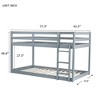 NicBex Twin Over Twin Bunk Bed,Wood Bunk Beds with Ladder and Guardrail,Bunk Bed Frame for Kids,Box Spring Not Required - 3 of 4