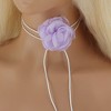 Unique Bargains Rose Beaded Tie Choker Necklace 1 Pc - 2 of 4