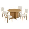 NicBex Dining Table Set for 4 Kitchen Table Pedestal Kitchen Table Set with 4 Upholstered Dining Chairs for  Studio, Apartment, Small Places - 3 of 4