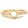 Pompeii3 Vintage 1/5ct Semi Mount Engagement Ring Setting Gold - 2 of 4
