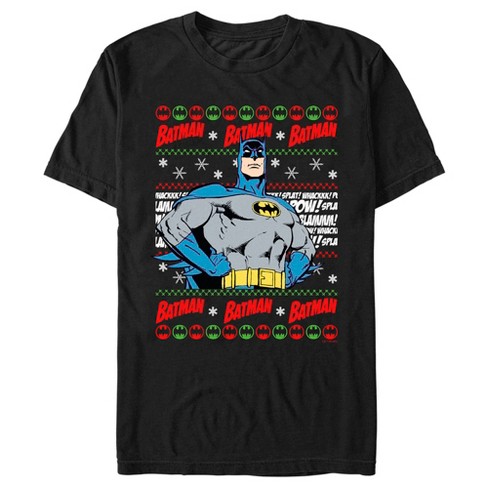 Men s Batman Christmas Sweater T Shirt Black Small