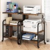 3-Tier Rolling Printer Stand with Power Outlets, Heavy Duty Utility Storage Cart – Mobile Printer Stand with Adjustable Shelves for Home and Office - 4 of 4