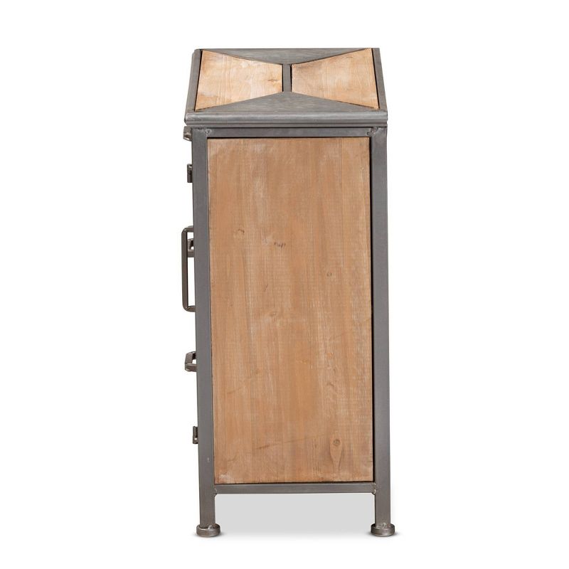 Laurel Wood 3 Drawer Cabinet Gray/Brown - Baxton Studio, 5 of 11