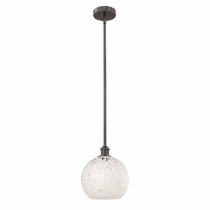 White Mouchette - 1 Light Stem Hung Mini Pendant In Modern Style-11.25 Inches Tall and 10 Inches Wide - 1 of 1