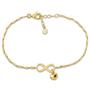 EVERLY JEWELRY | 1/5ct TGW Cubic Zirconia Infinity and Heart Bracelet, 6.5"+1" ext. - 1 of 4