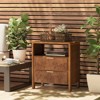JIONJOY Burl Wood Nightstand with Built-in Charging Station with 2 Drawers & USB/Type-C Ports-Natural - 3 of 4