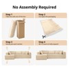 COMHOMA Boneless Couch, Compressed Sofa, Corduroy L-Shaped Sofa, No Assembly - 2 of 4