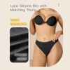 Niidor Women's Invisible Strapless Bra Backless Sticky Bra Upgrade Magnetic Clasp Adhesive Bra New Craft Lace Silicone Bras with Thong Underwear - 3 of 4